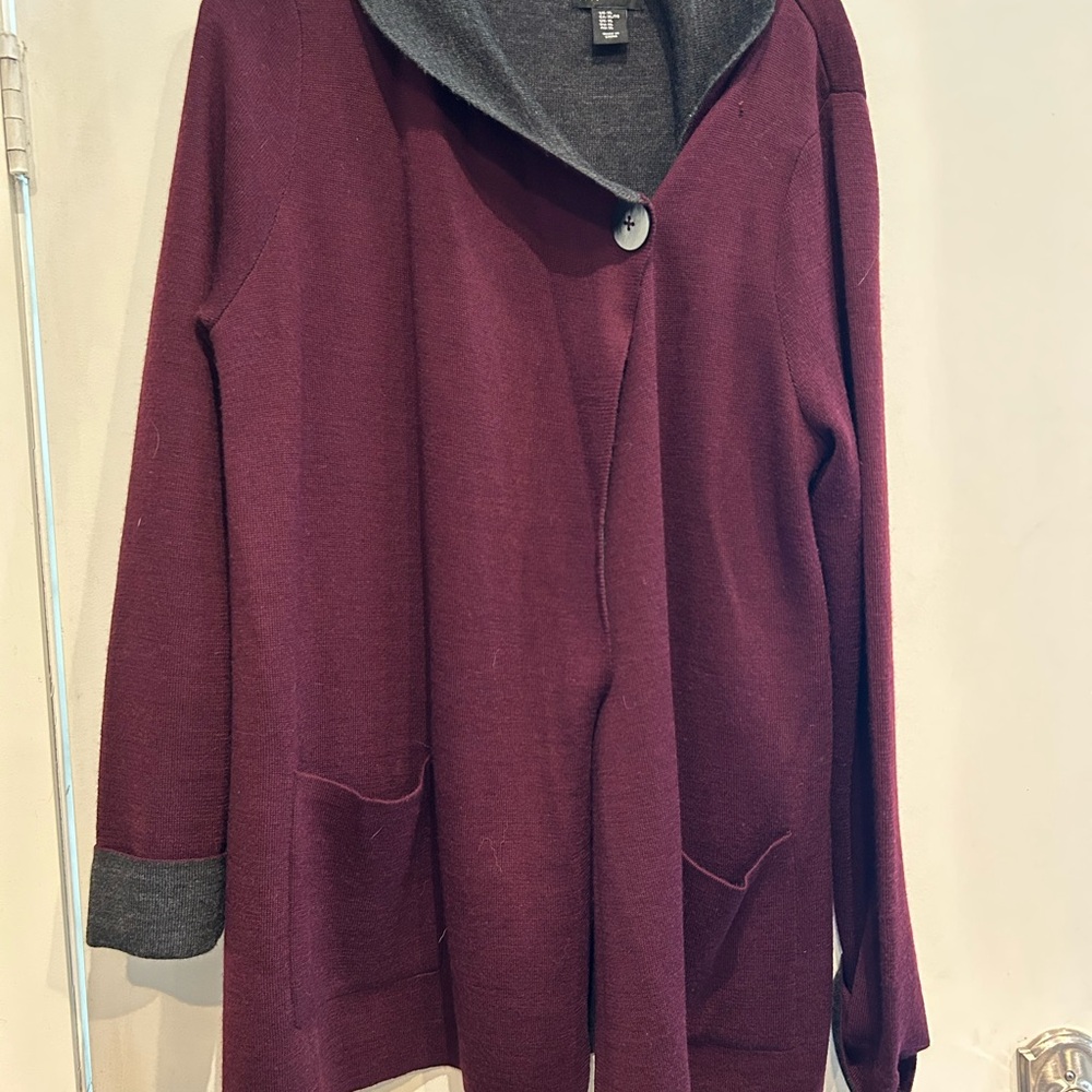 Jones New York Charcoal Knit Cardigan